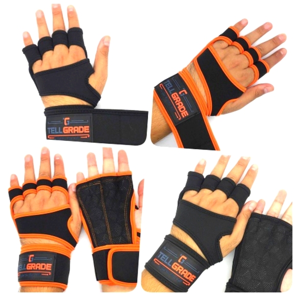 Executive Black Premium Ventilated Workout Gloves - New - Picture 6 of 9